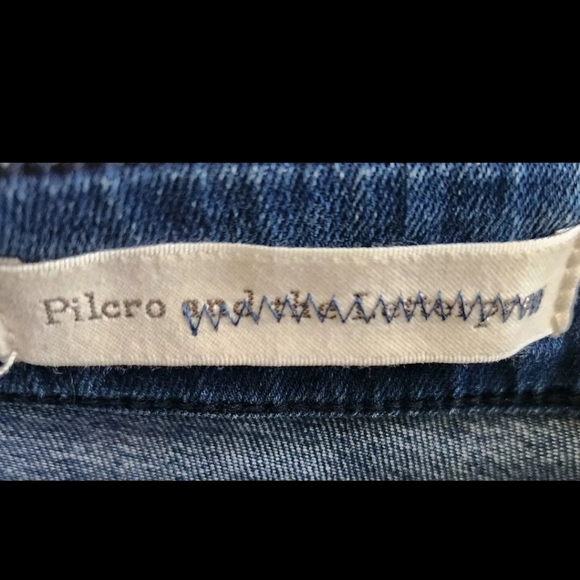 Pilcro And The Letterpress Stet Leather Trim Pockets High Rise Jeans Size 28 - Picture 8 of 10